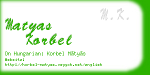 matyas korbel business card